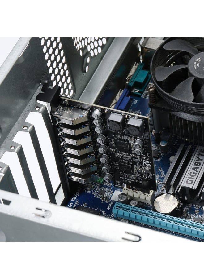 7-Port USB 3.0 PCIe Expansion Card for Desktop PC 5Gbps High Speed PCI Express to USB Hub Controller Support Windows 11/10/8/7 & Linux - Image 3